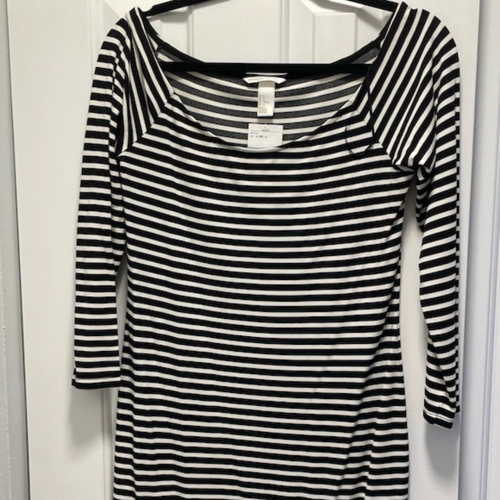 Black and White stripped Jersey dress from H&M SIZE M